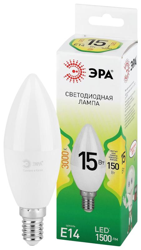 Лампа светодиодная  GREEN LINE LED B35-15W-830-E14 GL E14 15 Вт свеча теплый свет | Б0067130 | ЭРА — ЭРА (Энергия света)