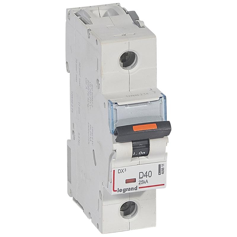 Выключатель автоматический  однополюсный DX3 40А D 25кА (1,5 мод) | 409811 | Legrand — Legrand