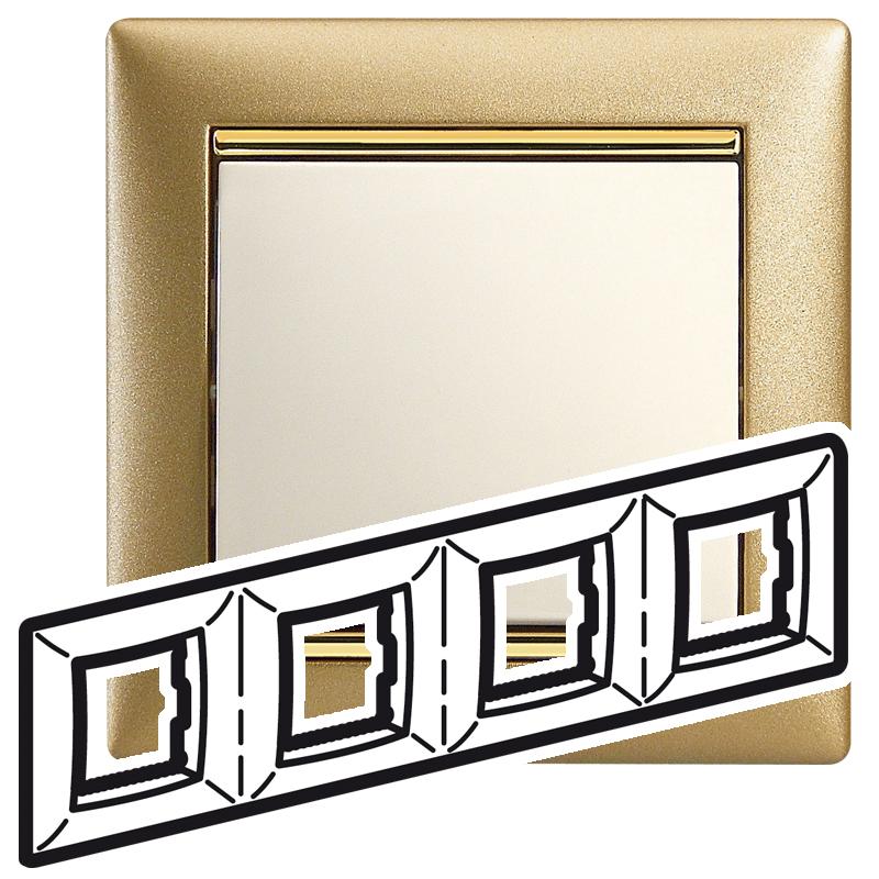 Valena Матовое Золото Рамка 4-ая гориз | 770304 | Legrand — Legrand