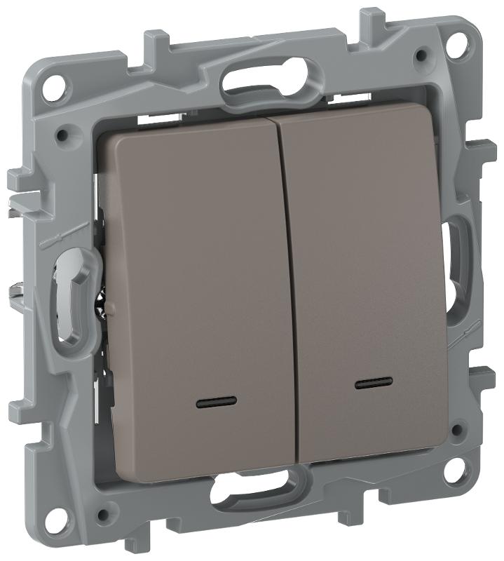 IEKETIKA Перекл. 2кл подсв. 6/2L 10АХ б/к 6714161 капуч. | 6714161 | IEK — IEK (ИЭК)