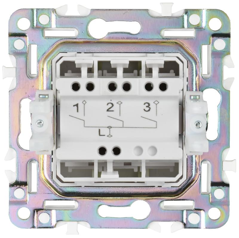 SKANDY Выключатель 3-клавишный 10А SK-V11T титан | SK-V30-0-10-K48 | IEK — миниатюра 3