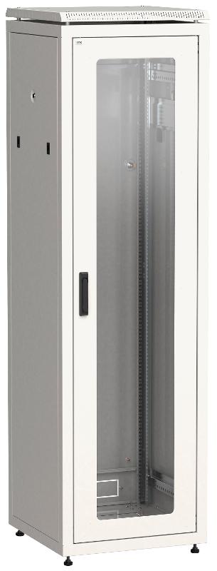 Шкаф сетевой 19" LINEA N 47U 600х800 мм стеклянная передняя дверь серый | LN35-47U68-G | ITK — ITK