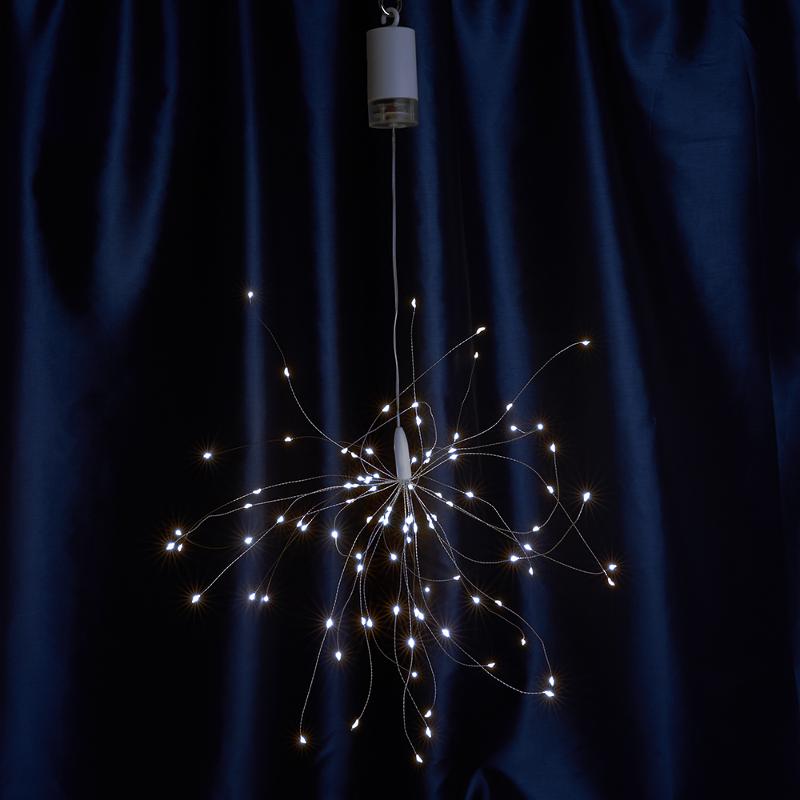 Гирлянда украшение Фейерверк 100 LED 0.3м, 5000K, батарейки 4*АА, IP20, CL595 | 41655 | FERON — миниатюра 1