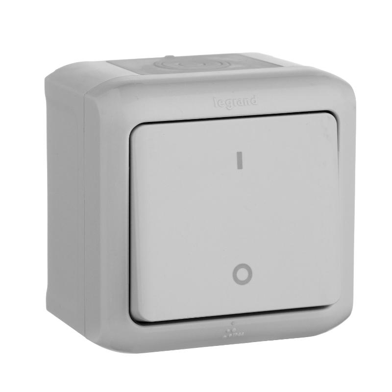 Quteo Серый Выключатель двухполюсный IP44 | 782339 | Legrand — Legrand