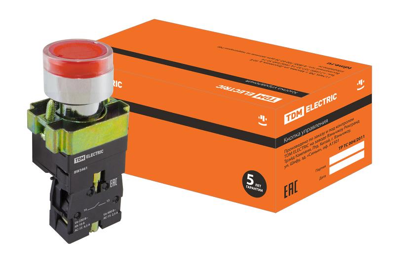 Кнопка BW3461 с подсветкой красный 1з  | SQ0704-0055 | TDM — TDM ELECTRIC