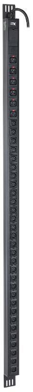 ITK PDU верт. 42U 1ф 32А 30 роз. C13 6 C19 каб. 3м IEC60309 | PV22-30C13-06C19-41 | ITK — ITK