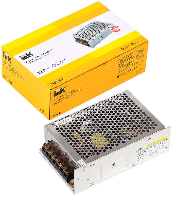 Драйвер для светодиодных лент LED ИПСН-PRO 200Вт 12В IP20 блок-клеммы | LSP1-200-12-20-33-PRO | IEK — миниатюра 3