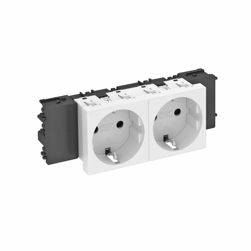 Розетка двойная 0° Modul45connect с з/к, 250 В, 16A (белый) (STD-D0C RW2) | 6120362 | OBO Bettermann — OBO Bettermann