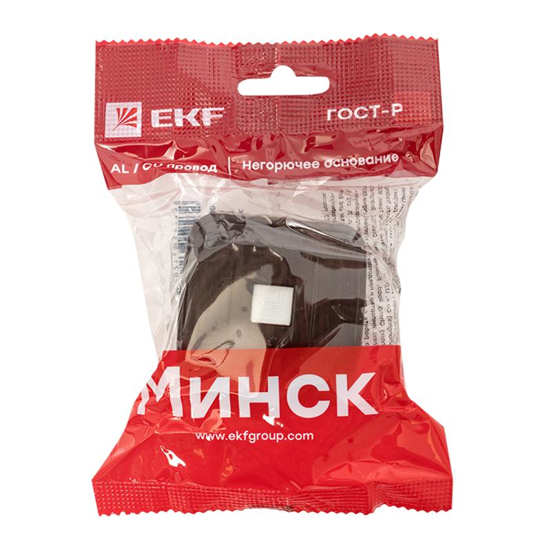 Розетка RJ-45 1-местная ОП Минск, 1А, 120В, тёмное дерево EKF | EGK01-035-40 | EKF — миниатюра 7