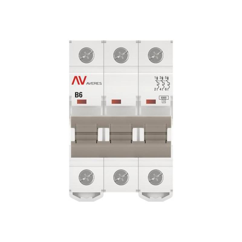 Выключатель автоматический трехполюсный AV-6 6А B 6кА AVERES | mcb6-3-06B-av | EKF — миниатюра 10