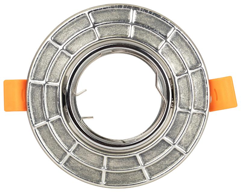 Светильник встраиваемый ST+E1660:E17967A CH/SS штампованный поворотный MR16,12V/220V, 50W сатин серебро/хром | Б0036493 | ЭРА — миниатюра 4