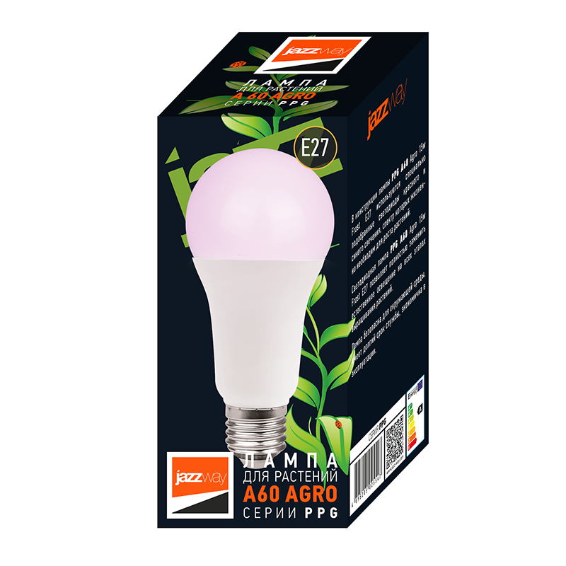 Лампа светодиодная PPG A60 Agro 15w CLEAR E27 IP20  (для растений) | .5049444 | Jazzway — миниатюра 3