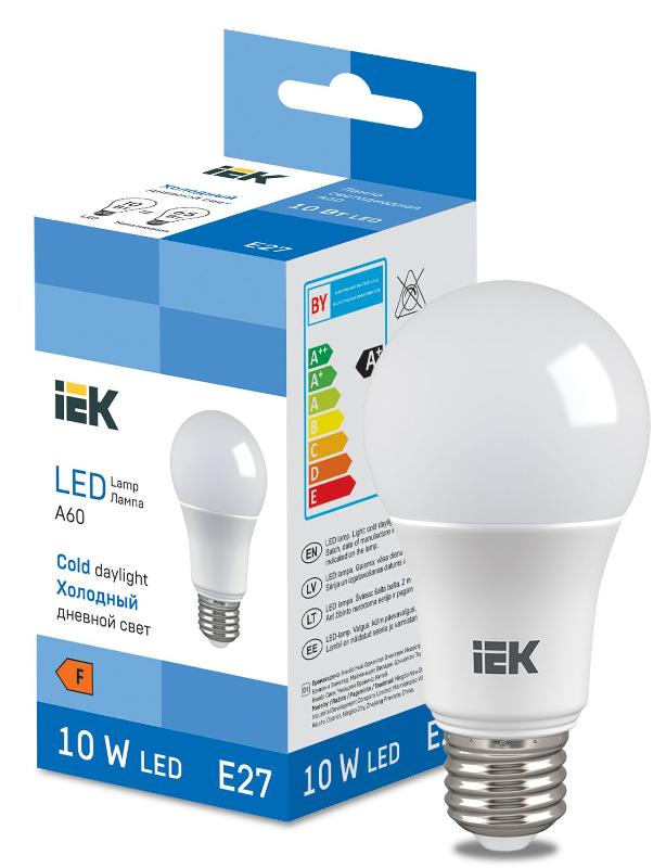 Лампа светодиодная Bulb A60 950lm 6500K E27 | LL-I-A60-10-230-65-E27 | IEK — IEK (ИЭК)
