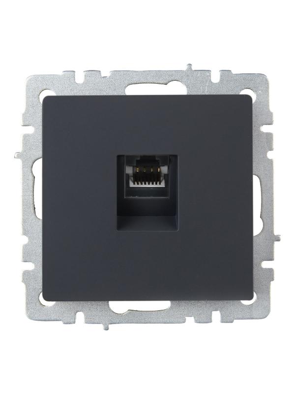 BRITE Розетка компьютерная RJ45 кат.5E РК10-БрГ графит  | BR-K10-1-K53 | IEK — миниатюра 2