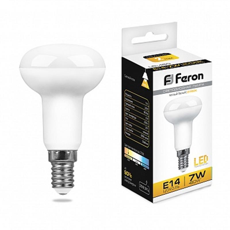 Лампа светодиодная рефлектор LB-450 (7W) 230V E14 2700K R50 | 25513 | FERON — фото 1 | Sento