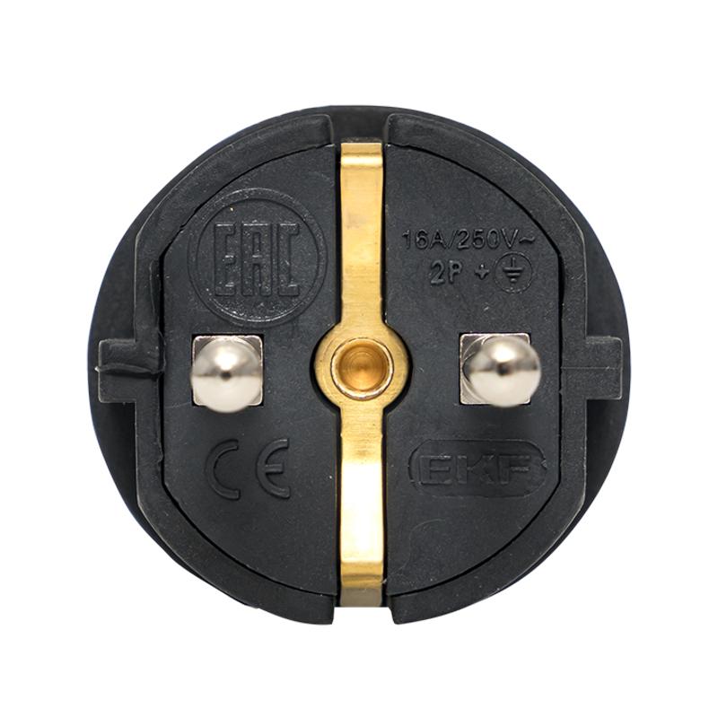 Вилка угловая каучуковая 230В 2P+PE 16A IP44 EKF PRO |  RPS-017-16-230-44-r |  EKF — миниатюра 4