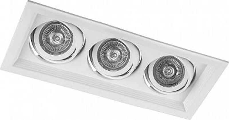 Светильник встраиваемый карданный под лампу MR16 DLT203 3x50W MR16 G5.3 белый | 29772 | FERON — Feron