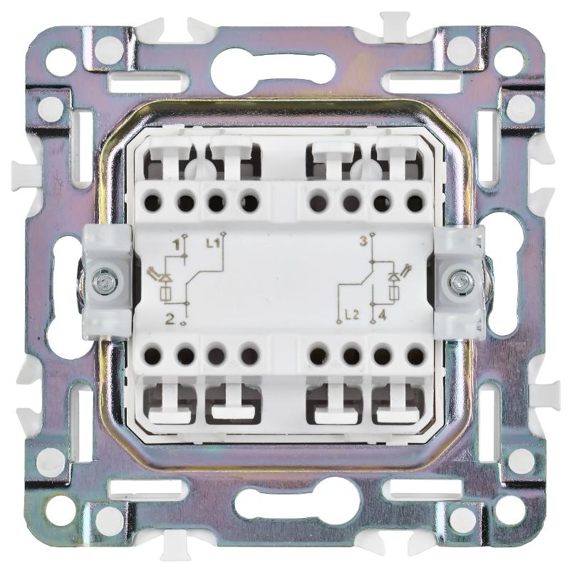 SKANDY Выключатель 2-клавишный проходной с индикацией 10А SK-V10Gr серый | SK-V22-1-10-K03 | IEK — миниатюра 3