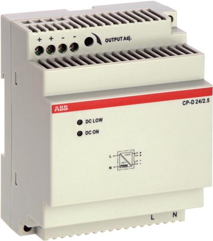 Блок питания CP-D 24/2.5 (регулир. вых. напряж) вход 90-265В AC / 120-370В DC, выход 24В DC /2.5A | 1SVR427044R0200 | ABB — ABB