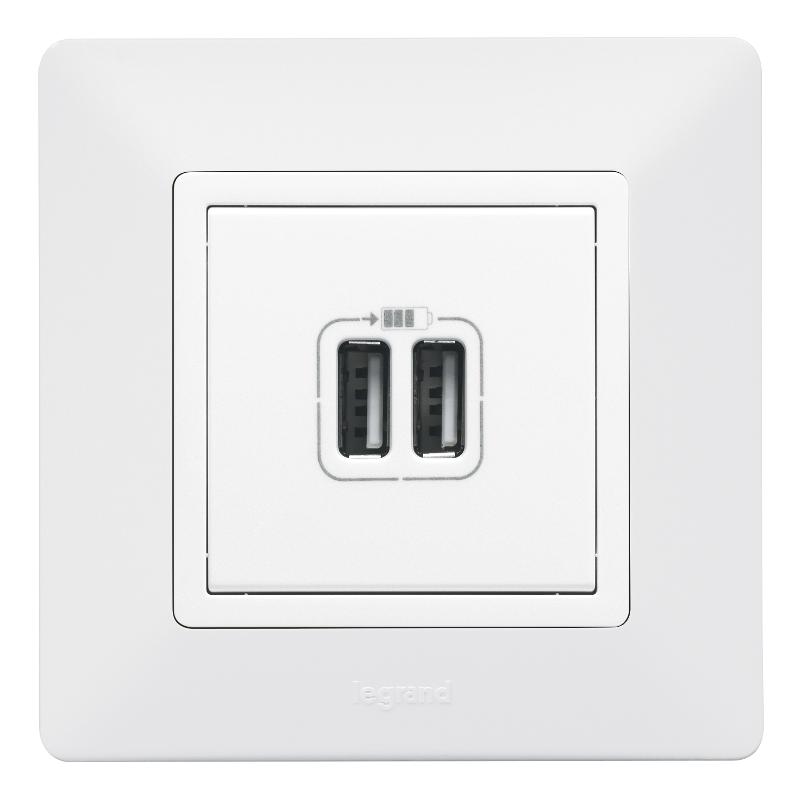 Valena LIFE DIY Белый Розетка 2-ая USB 240В/5В 1500мА — миниатюра 3