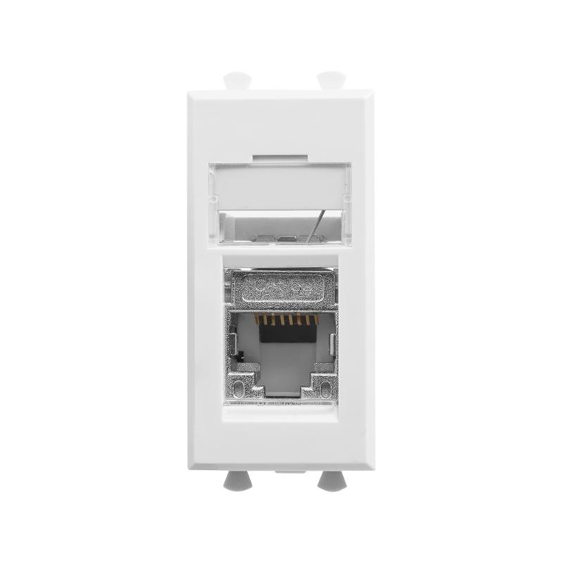 Компьютерная розетка "Белое облако" "Avanti" RJ-45 модульная,кат. 5е экран , 1 мод | 4400361 | DKC — DKC (ДКС)