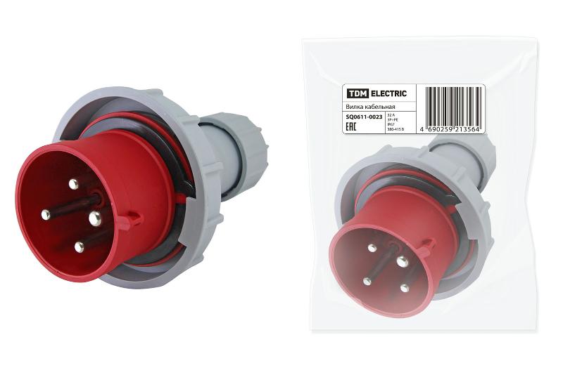 Вилка кабельная IP67 32А 3Р+РЕ 380В | SQ0611-0023 | TDM — TDM ELECTRIC