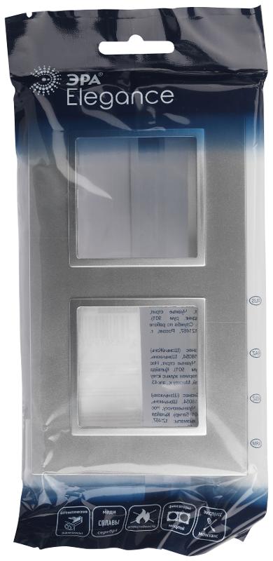 Рамка для розеток и выключателей Elegance 14-5012-03 Classic, на 2 поста, алюминий | Б0060578 | ЭРА — миниатюра 2