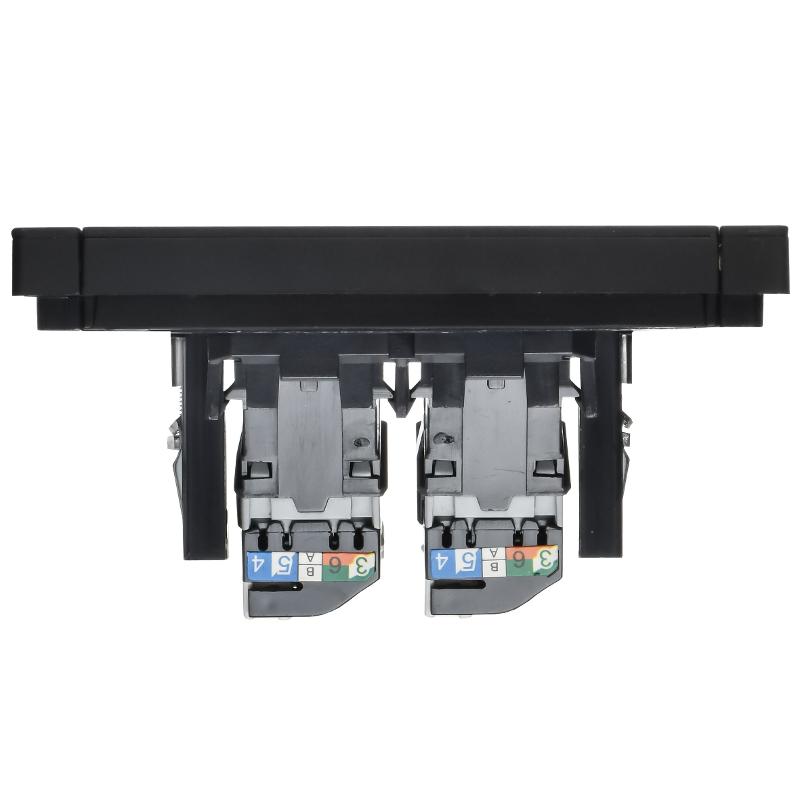 FORTE&PIANO Розетка комп. 2-ая RJ45 кат.5E FP133M черный — миниатюра 5