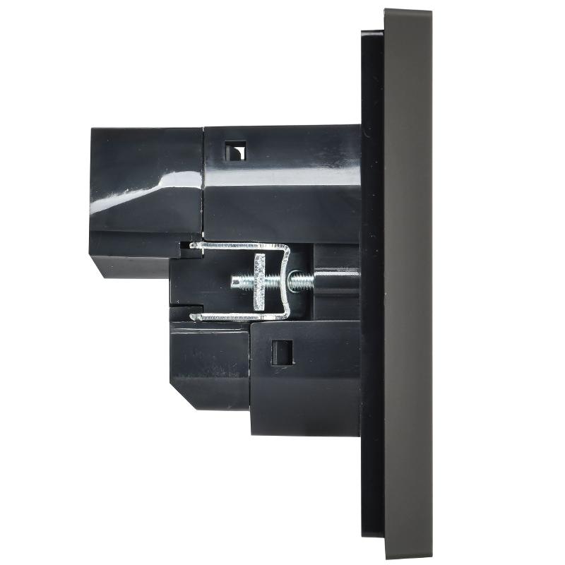 FORTE&PIANO Розетка с заземлением, со шторками в/к 16А USB A+C 18Вт FP347 серый | FP-R14-16-U22-018-K03 | IEK — миниатюра 3
