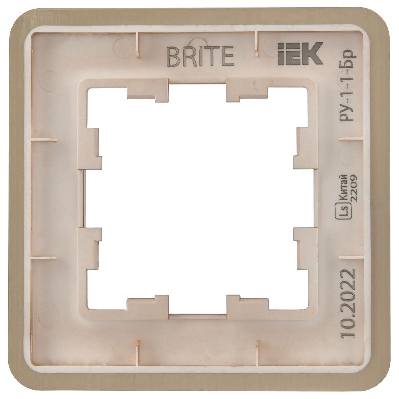 BRITE Рамка 1-ая РУ-1-1-Бр металл шампань RE AL | BR-M12-M-21-K37 | IEK — миниатюра 5