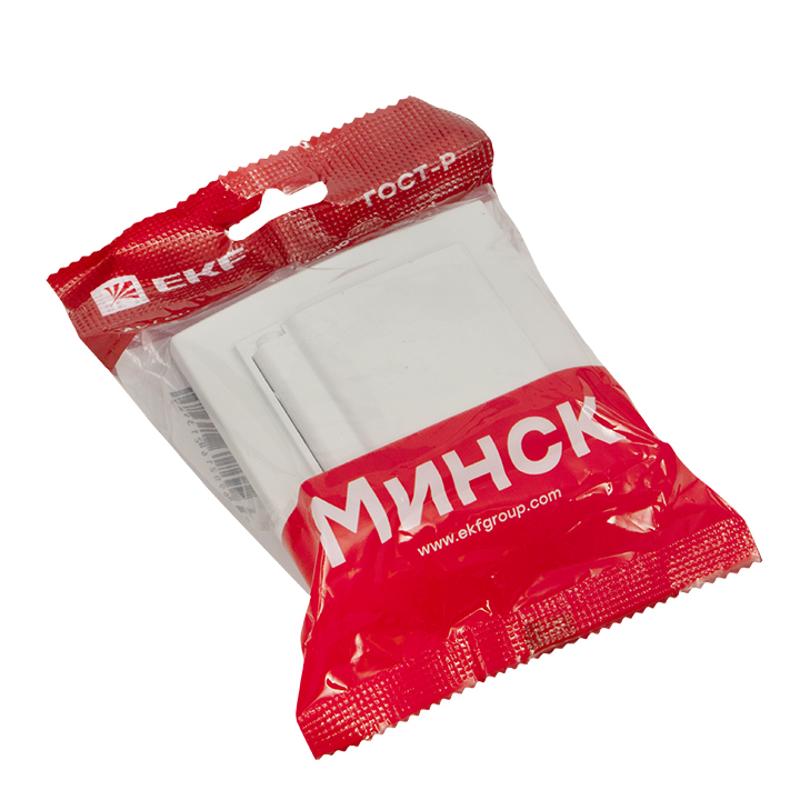 Минск Розетка 1-мест. СП с/з с крышкой 16А бел. с защ. штор. IP44 EKF | ERR16-029-100-44 | EKF — миниатюра 6