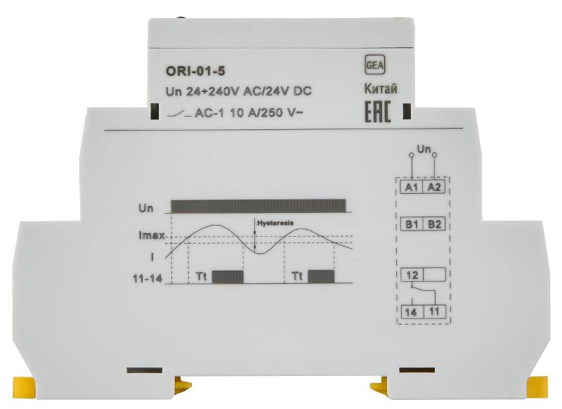 Реле тока ORI. 0,5-5 А. 24-240 В AC / 24 В DC | ORI-01-5 | IEK — миниатюра 3