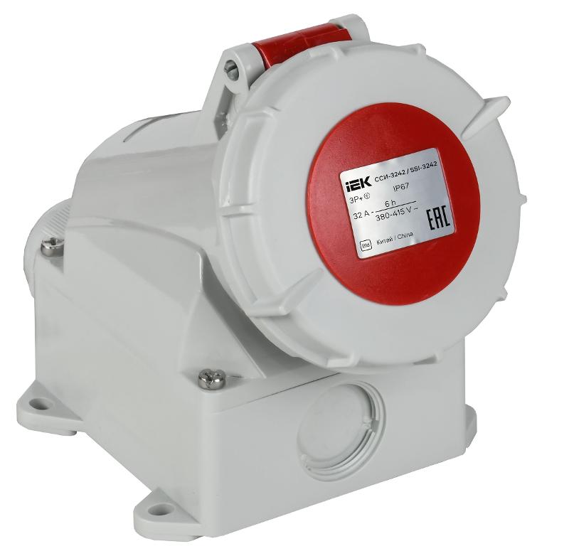 Розетка стационарная ССИ-1142 16А-6ч 380В 3P+PE IP67| PSR12-016-4-0-67| IEK — IEK (ИЭК)