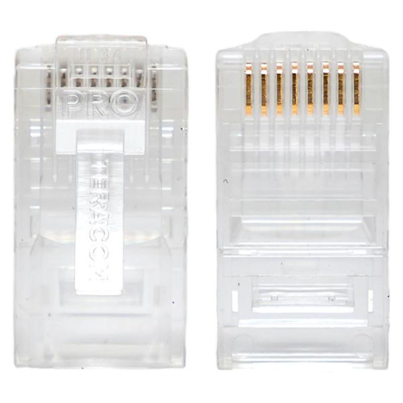 Коннектор RJ-45 TERACOM PRO неэкранированный 8P8C 30мкд Cat.5E универсальный (упак.10шт) | TRP-PLUG-5EUTP-10 | EKF — миниатюра 7