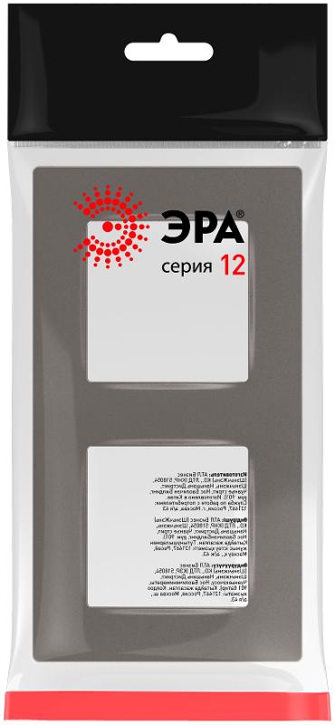 Рамка для розеток и выключателей  Серия 12 12-5202-16 на 2 поста, Классик, титан | Б0067733 | ЭРА — миниатюра 2