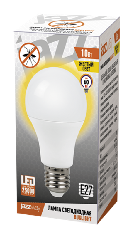 Лампа светодиодная антимоскитная Спец. PLED-A60 BUGLIGHT 10w Yellow E27 | .5008960 | Jazzway — миниатюра 5