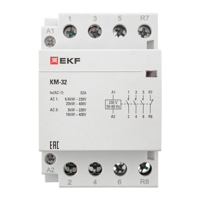 Контактор модульный КМ 32А 3NО+NC (3 мод.) EKF PROxima | km-3-32-31 | EKF — миниатюра 15