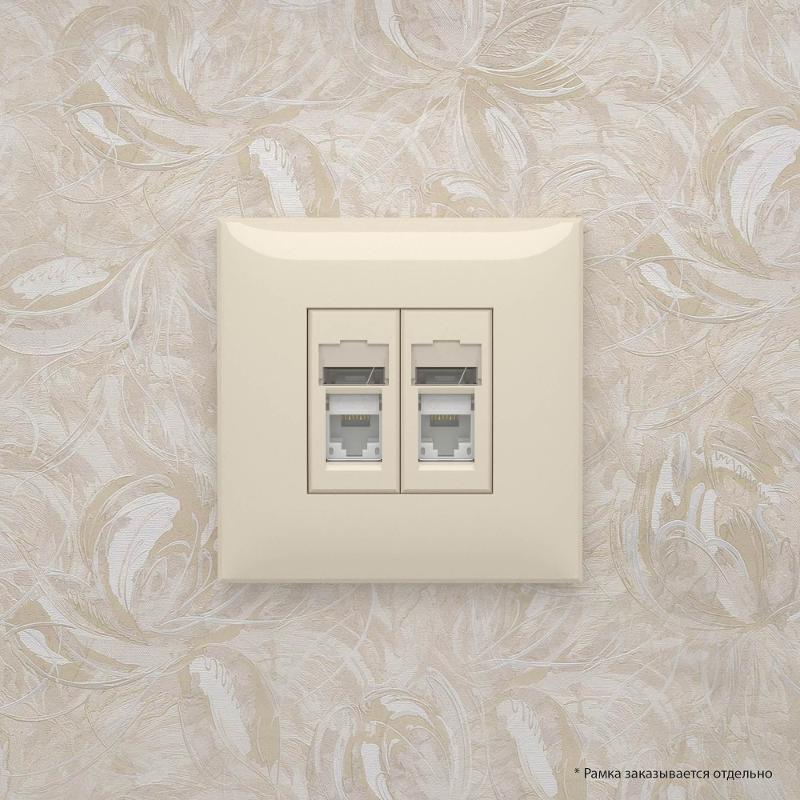 Розетка RJ-45 в стену, 5e двойная, Avanti, "Ванильная дымка" | 4405464 | DKC — миниатюра 5