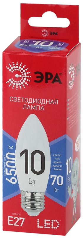 Лампа светодиодная RED LINE LED B35-10W-865-E27 R E27 / Е27 10Вт свеча холодный дневной свет | Б0045338 | ЭРА — миниатюра 2