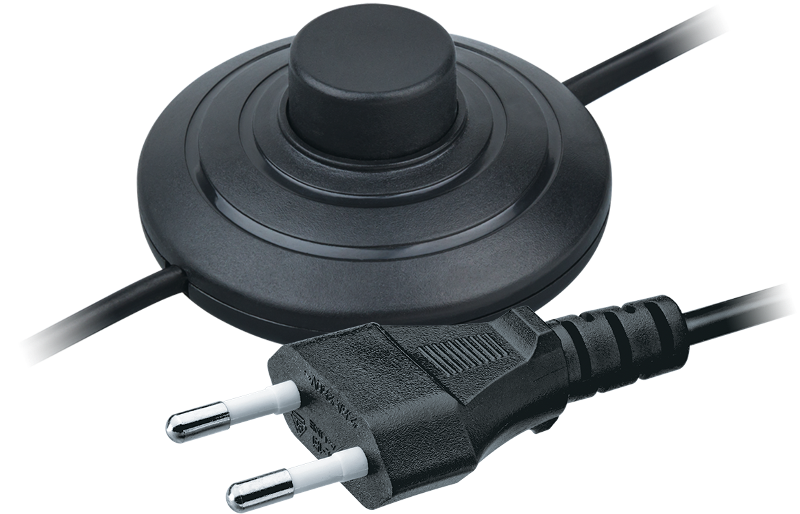 Шнур NPS-FS01-170-2x0.5-BL 1.7м с выкл. черный | 61601 | Navigator — Navigator