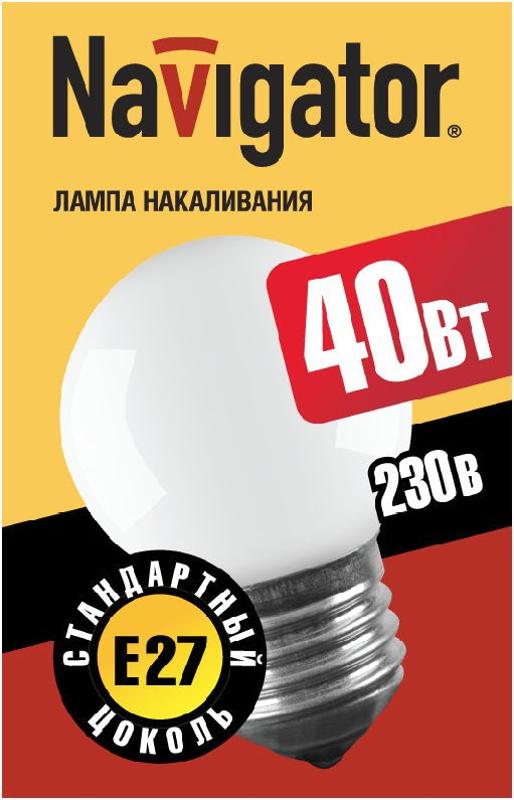 Лампа накаливания ЛОН  40Вт Е27 230В NI-C-40-230-E27-FR | 94311 | Navigator — миниатюра 2