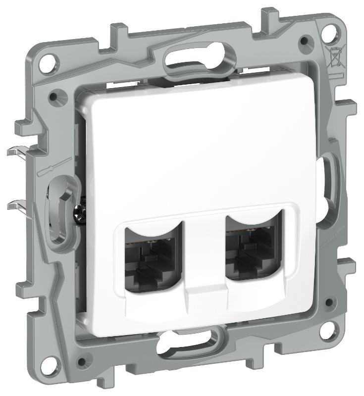 Etika Белый Розетка компьютерная 2-ая RJ45 кат.6 UTP  | 6722541 | IEK — IEK (ИЭК)