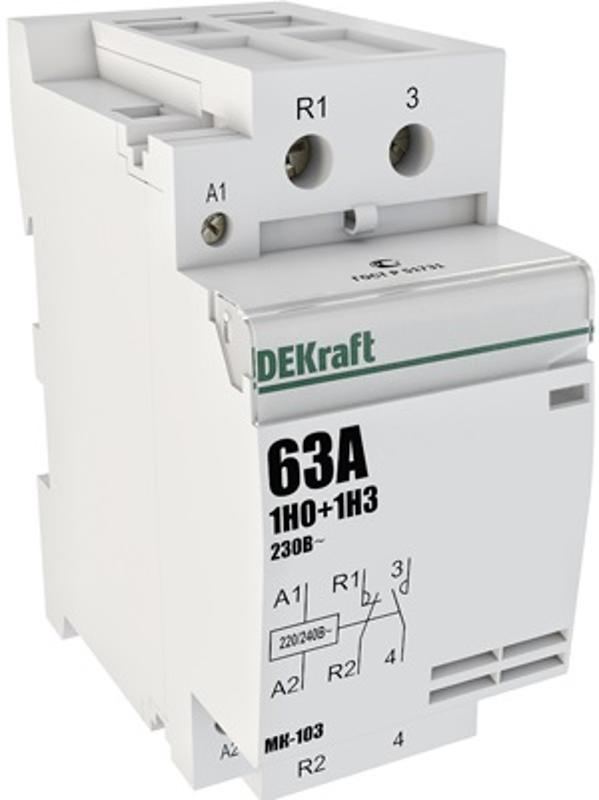 Контактор модульный 1НО+1НЗ 40А 230В МК-103 | 18079DEK | DEKraft — миниатюра 2