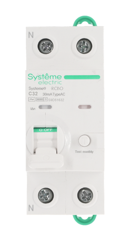 Systeme9 Авт. выкл. диф. тока (АВДТ) 1P+N C 32A 6kA 30мА Тип-AC 230В — миниатюра 2