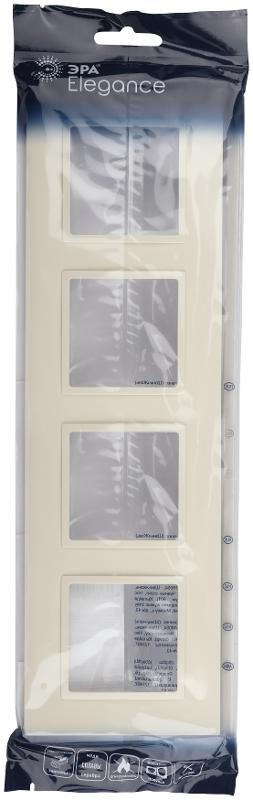 Рамка для розеток и выключателей Elegance 14-5014-02 Classic, на 4 поста, слоновая кость | Б0060587 | ЭРА — миниатюра 2