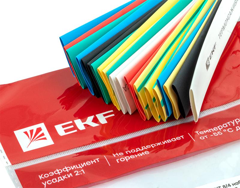 Термоусаживаемая трубка ТУТ нг 12/6 набор:7 цветов по 3шт. 100мм. EKF PROxima | tut-n-12 | EKF — миниатюра 9