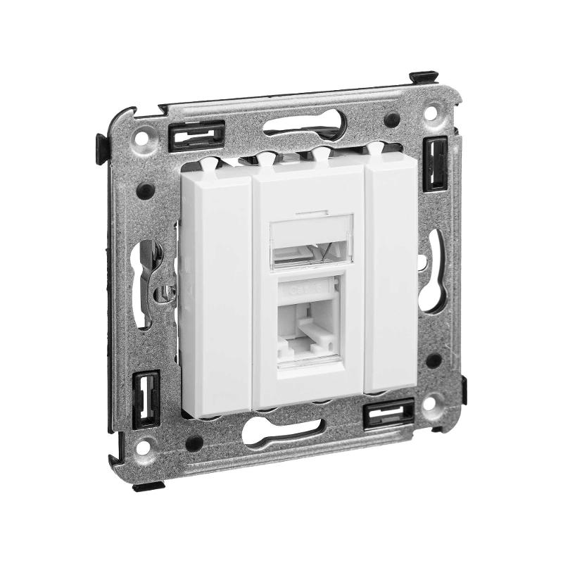 Компьютерная розетка RJ-45 в стену, кат.6 одинарная,"Avanti", "Белое облако" | 4400293 | DKC — миниатюра 5