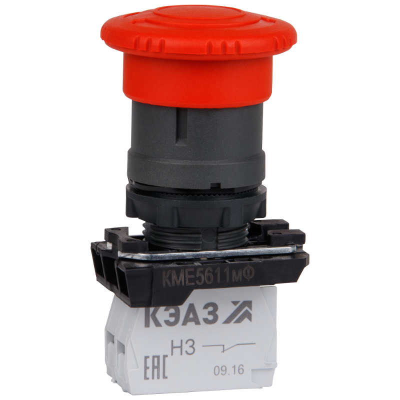 Кнопка КМЕ5611мФ-красный-1но+1нз-гриб-IP65 | 248255 | КЭАЗ — КЭАЗ (Курский электроаппаратный завод)