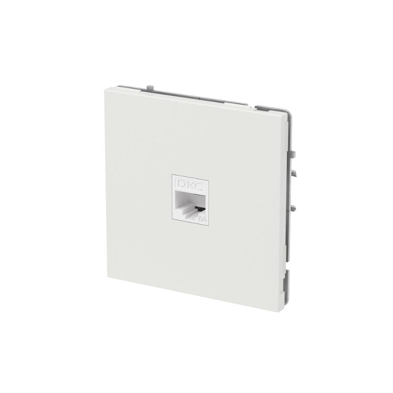 Компьютерная розетка RJ-45 без шторки, кат.6А одинарная,KANT, белый песок | 7010673 | DKC — миниатюра 2