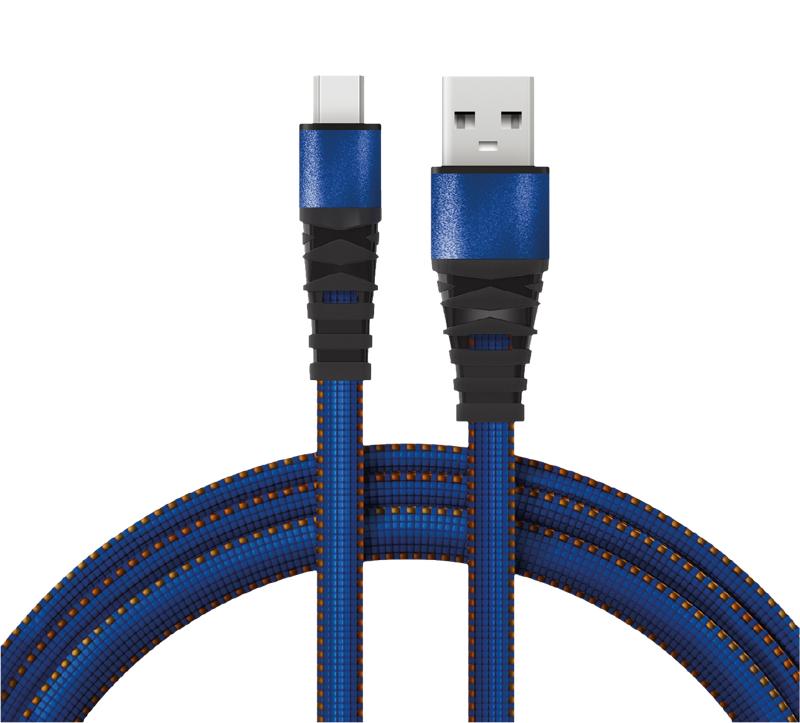 Кабель REXANT USB-microUSB 1 м, плоский провод, синяя джинсовая оплетка |18-1163 | REXANT — REXANT
